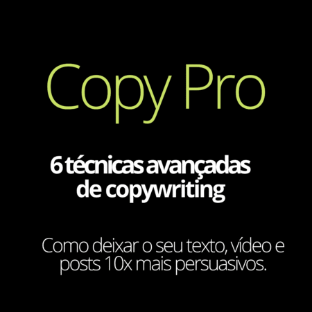 Ebook CopyPRO: 6 Técnicas avançadas de Copywriting